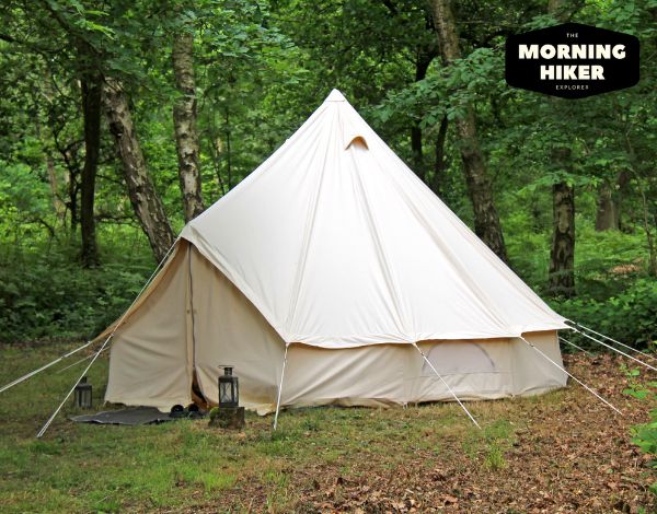 Canvas tent in the woods